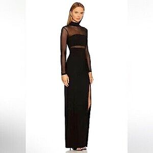 Mixed Threads Los Angeles - Sheer Turtleneck Black Evening Dress